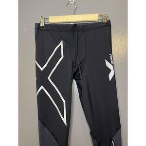 2XU Leggings Mens Medium Black Compression Running Leggings Reflective Athletic